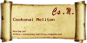 Csokonai Meliton névjegykártya
